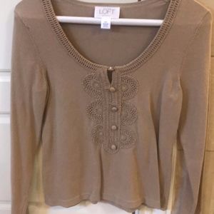 Camel brown long sleeve light weight sweater